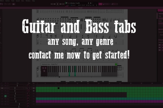 I will accurately tab guitar or bass for any song