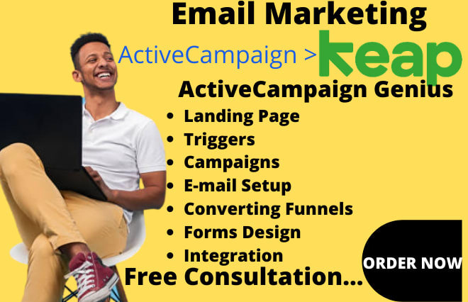 I will activecampaign email marketing email automation and infusionsoft by keap