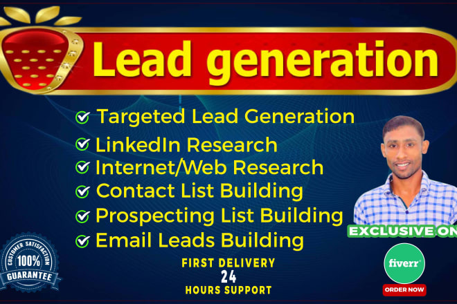 I will b2b linkedin lead generation, web research, and data entry