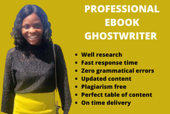 I will be your ebook writer, ghost writer and content writer