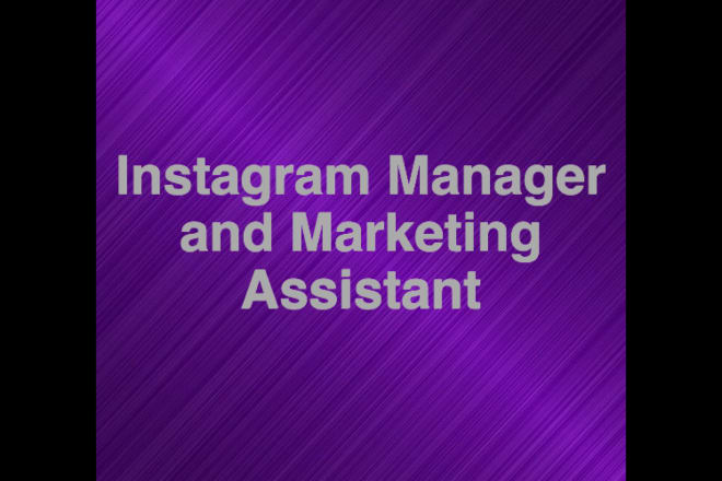 I will be your instagram manager and marketing assistant