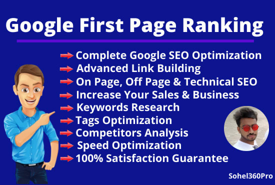 I will be your SEO specialist, indexing specialist for google first page ranking
