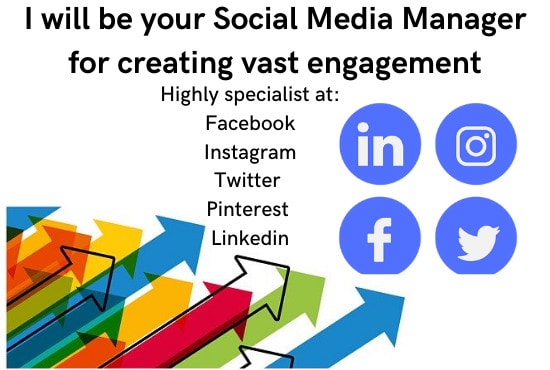 I will be your social media manager for creating vast engagement