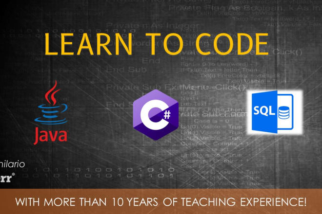 I will be your tutor for java, csharp, and sql