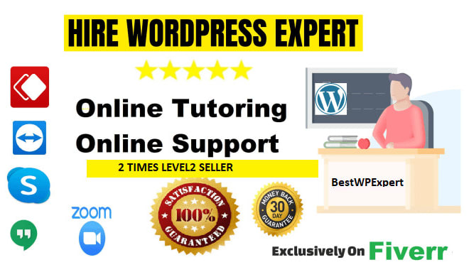 I will be your wordpress tutor, trainer, guru, helper or instructor