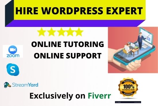 I will be your wordpress tutor, trainer, helper, or instructor