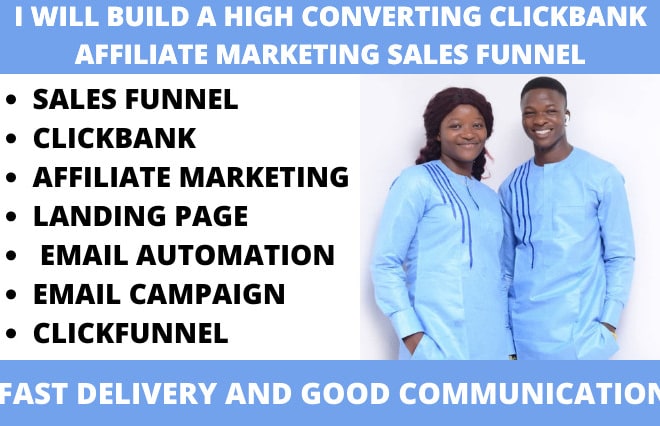 I will build a converting clickbank affiliate marketing sales funnel or landing page