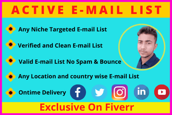 I will build an verified active and clean email list for business