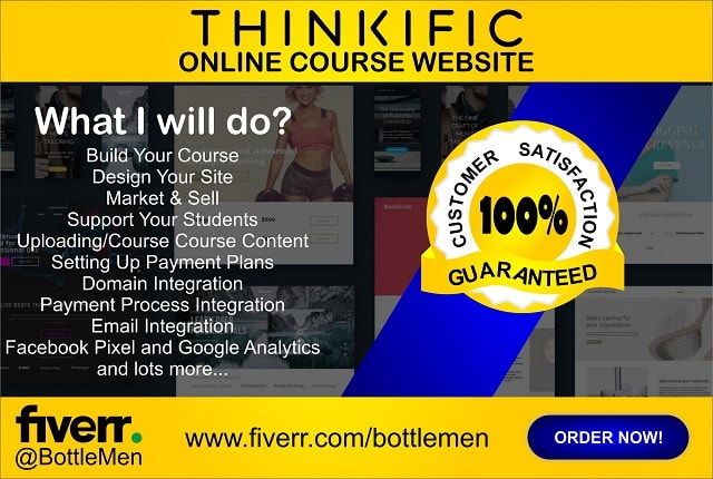 I will build thinkific website, thinkific online course website