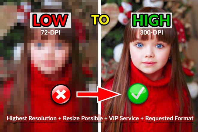I will convert low resolution picture to high resolution