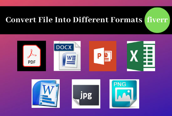 I will convert pdf, docx, jpg, png, ppt,mp3 and nvf to mp4,