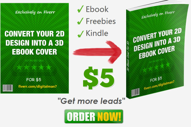 I will convert your 2d flat design into a 3d ebook cover