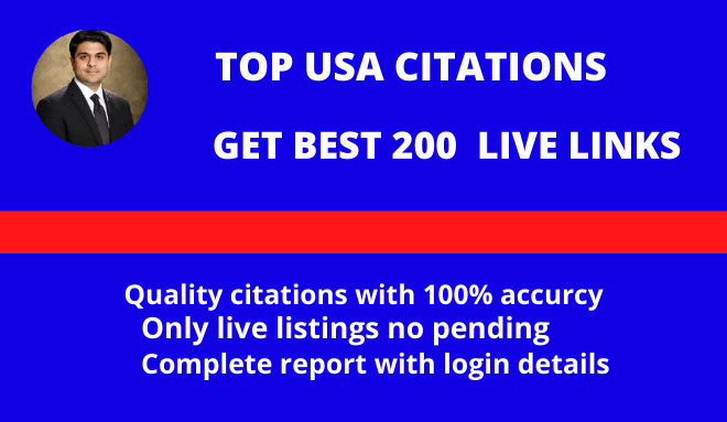 I will create 200 USA local citations live links for local SEO