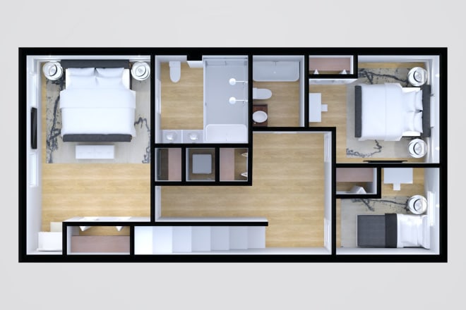 I will create 2d, 3d floor plan and do rendering with floorplanner
