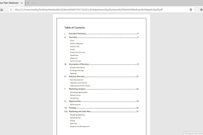 I will create a clickable table of contents of your document