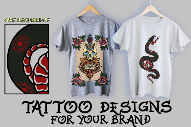 I will create a cool custom t shirt design tattoo inspired