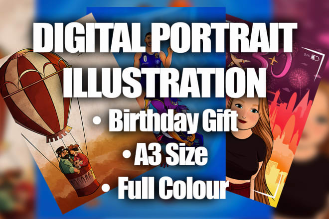 I will create a digital portrait illustration of you