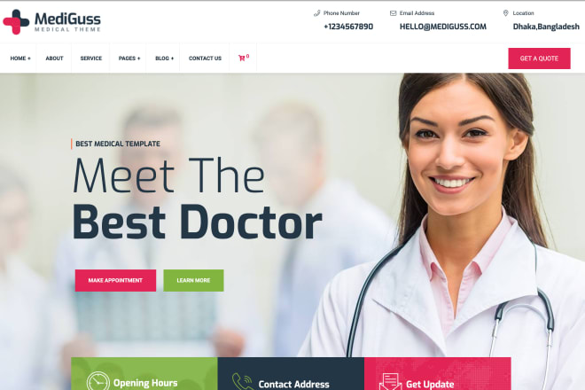 I will create a doctor, therapy, clinic, health or medical website