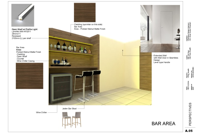 I will create a kitchen interior design in 3d rendering