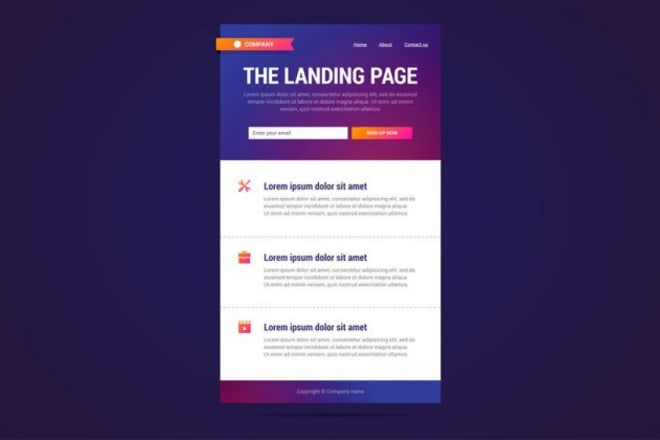 I will create a landing page for you