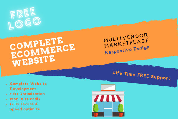 I will create a multivendor ecommerce marketplace website with free logo