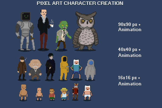 I will create a pixel art character and animate it