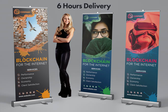 I will create a recreatable roll up banner in 6 hours