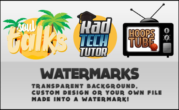 I will create a transparent youtube watermark for you