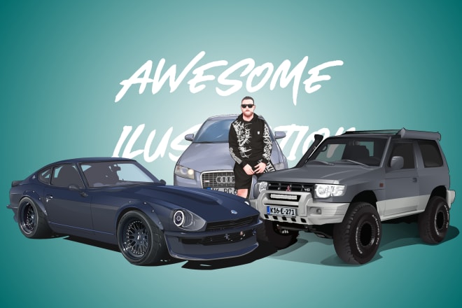 I will create awesome vector illustration from you car