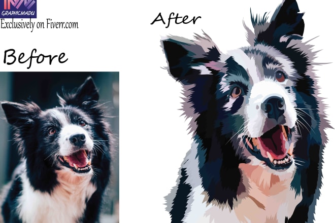 I will create beautiful dog vector portraits for your lovely pet