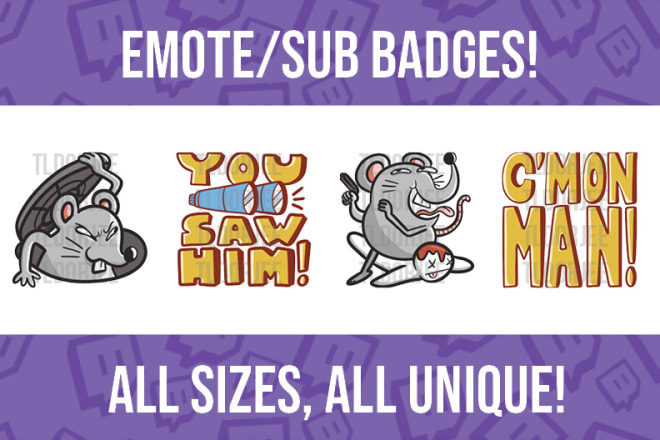 I will create cute custom twitch emotes and badges
