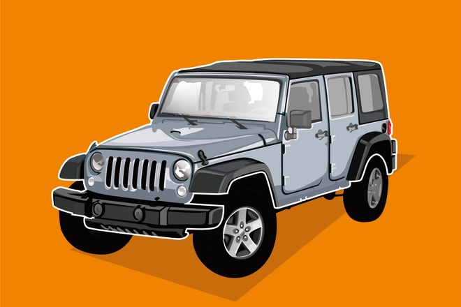 I will create draw a car cartoon illustration with details