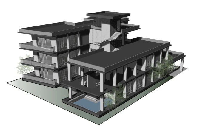 I will create fast architectural 3d model in rhino or sketchup