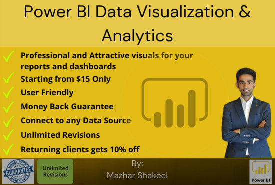 I will create professional power bi dashboards and reports