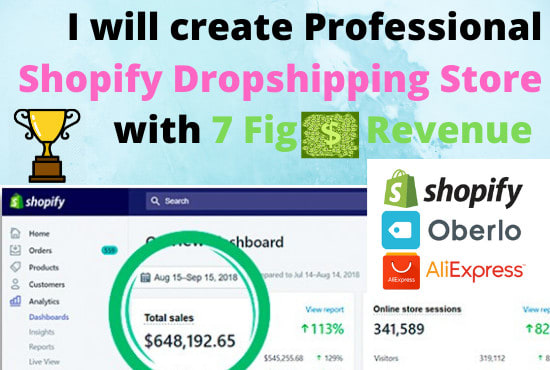 I will create professional shopify dropshipping store 7 figures revenue