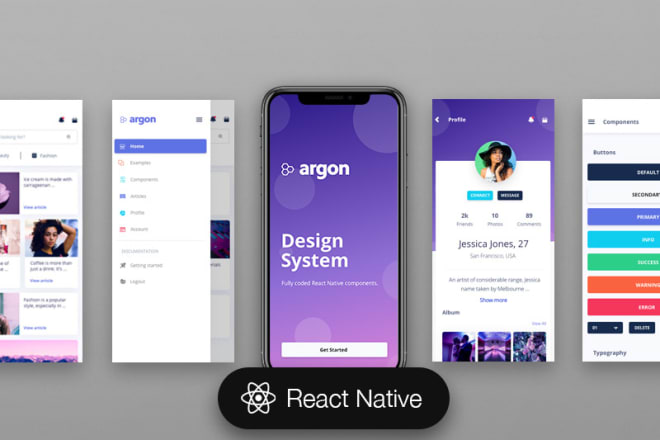 I will create react native app with animated UI