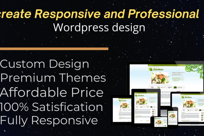 I will create responsive and professional wordpress design