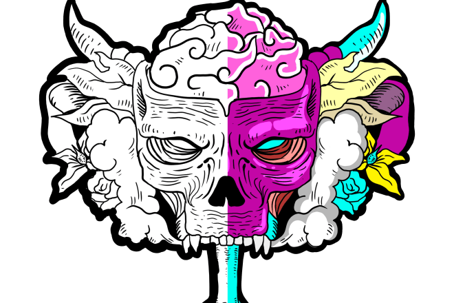 I will create tshirt skull logo design
