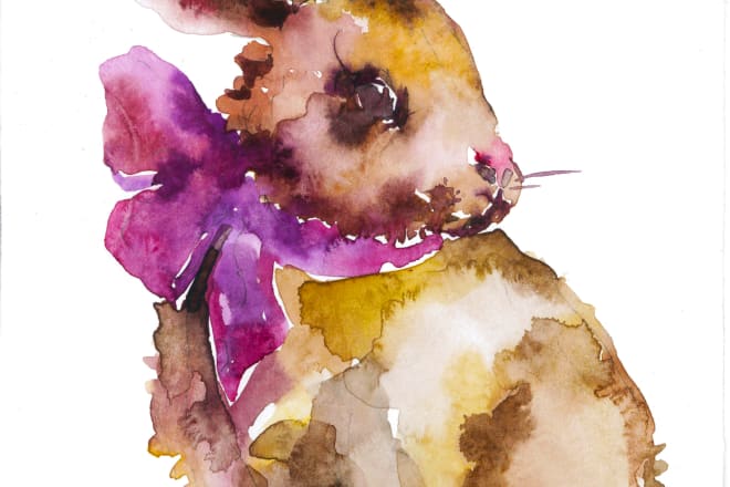 I will create your lovely pets in watercolor illustrations