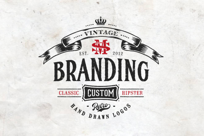 I will create your vintage retro hipster logo design for your business