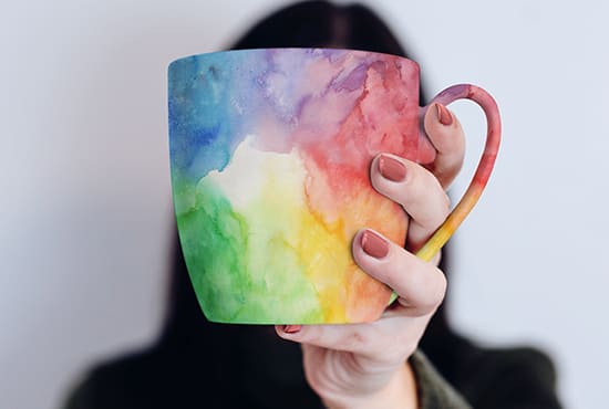 I will creative watercolor coffee mug design