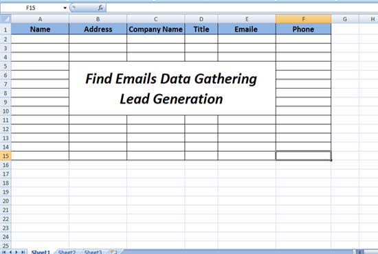 I will data gathering, email scraping, find email address, email lead generation