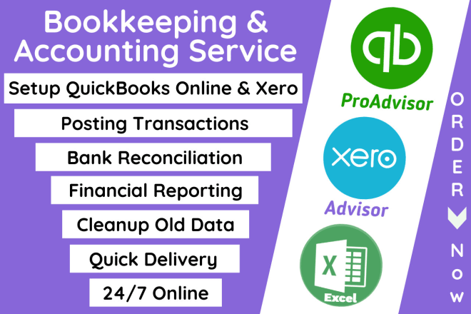 I will deliver quickbooks online or xero bookkeeping service