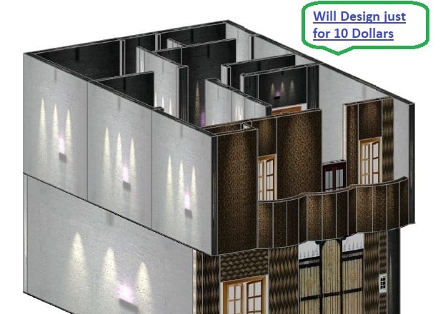 I will design 3d building plan for your just for 10 US dollars