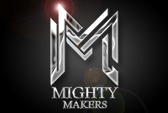 I will design 3d metallic, silver, or chrome logo