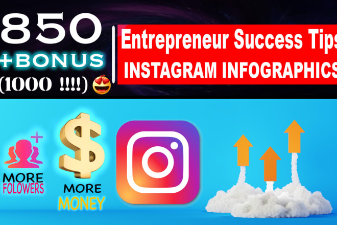 I will design 850 bonus entrepreneur success instagram infographic tips