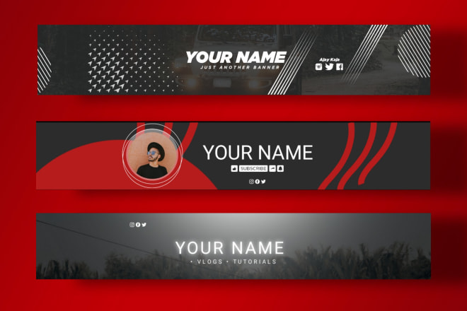 I will design a 4 professional youtube channel art, banner ads