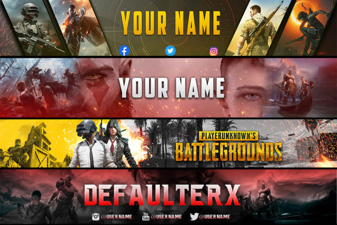 I will design a cool and gaming youtube banner for you