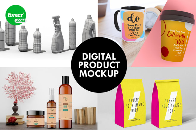 I will design a digital product mockup, 3d mockup in photoshop