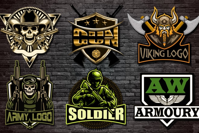 I will design a gun,tactical,viking,soldier and armory logo
